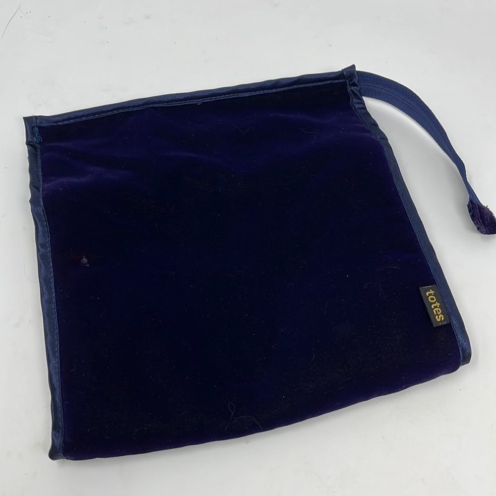 Totes lingerie travel bag velvet and satin storage bag dark blue